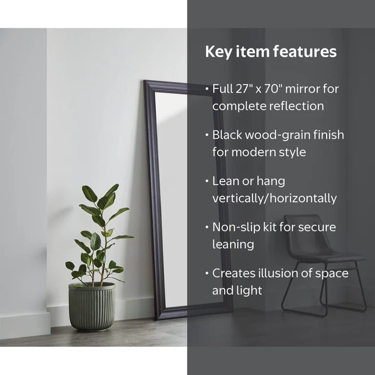 Free Shipping! Better Homes & Gardens Full Length Leaner Mirror