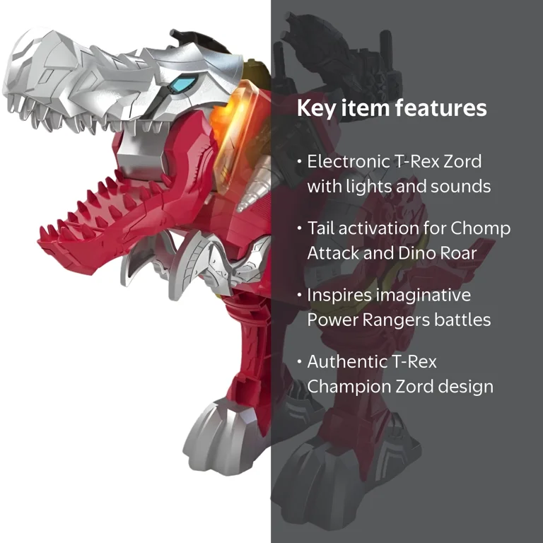 Power Rangers, Electronic Action Figure, Dino Fury T-Rex Champion