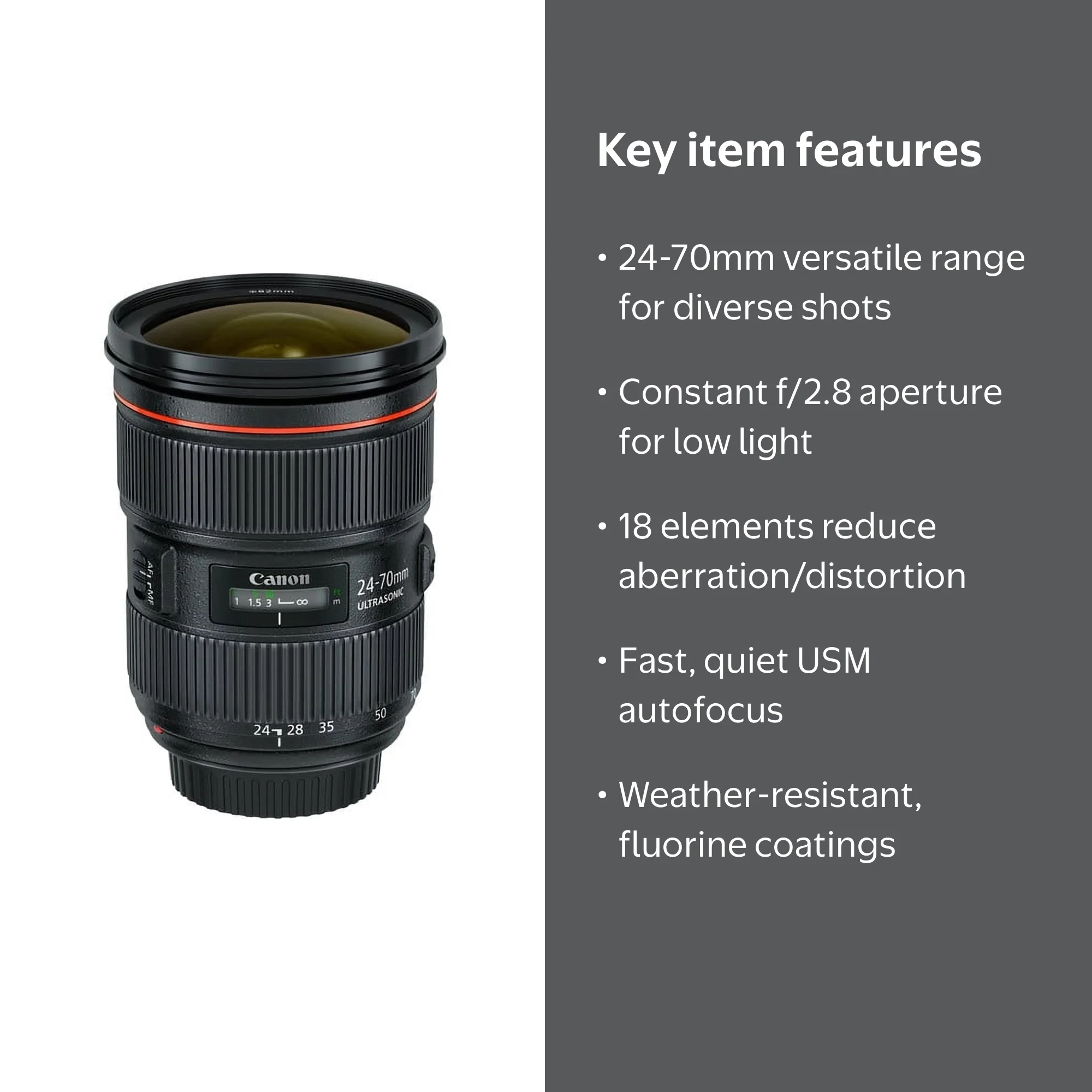 Canon EF 24-70mm F2.8L II USM Zoom Lens - Walmart.com