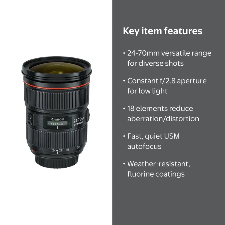 Canon EF 24-70mm F2.8L II USM Zoom Lens - Walmart.com