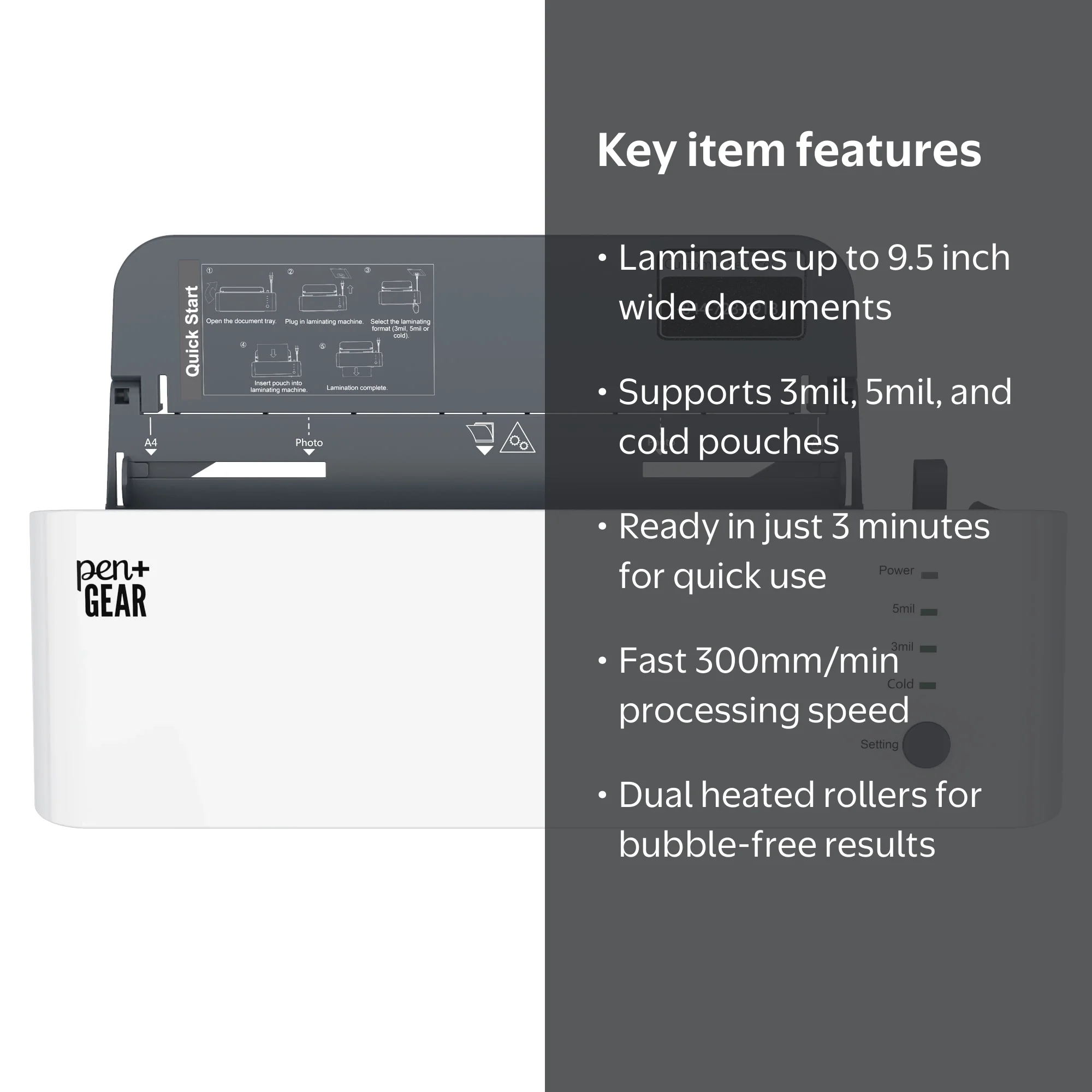 Pen + Gear Letter Size 9.5 inch Thermal Laminator, Suitable for