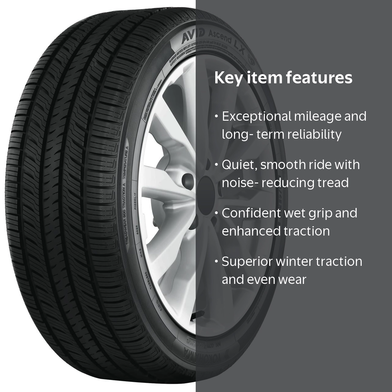 Yokohama, Passenger Tire, 225/60R18 100H, All Season - Walmart.com