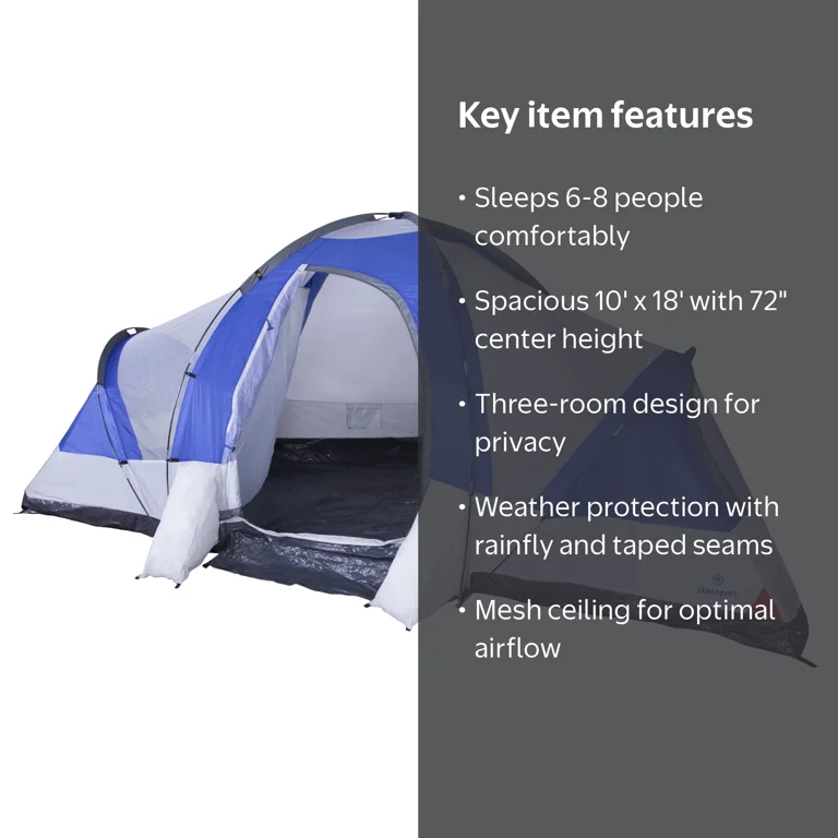 Stansport Grand 18 3-Room Family Tent - Walmart.com