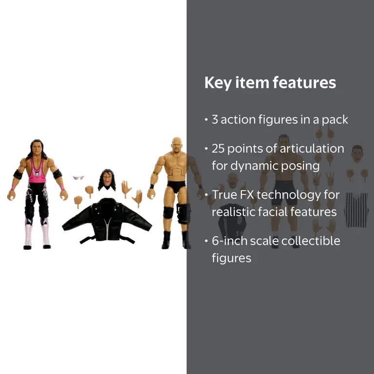 WWE Elite Legacy Submission Match 3 Action Figures & Accessories