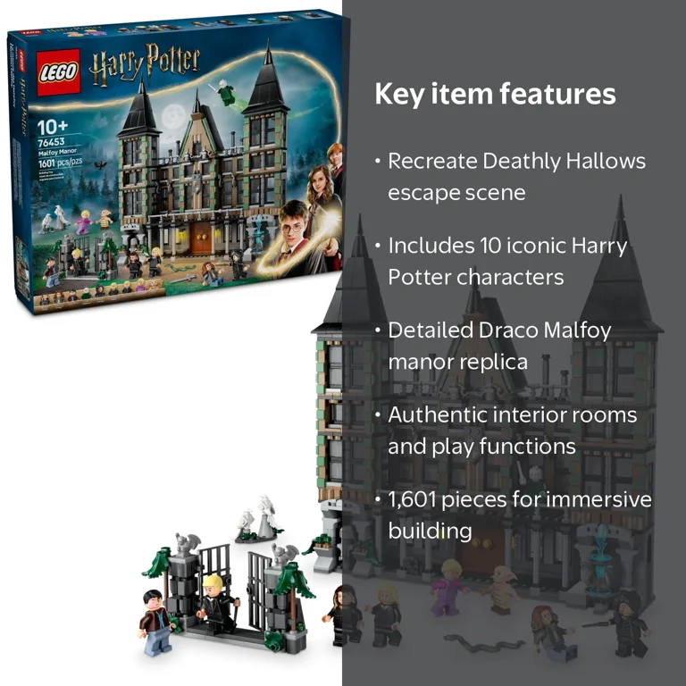 LEGO Harry Potter Malfoy Manor Building Toy, Includes 9