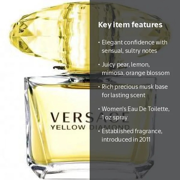 Versace, Eau De Toilette Perfume, 1 oz, Yellow Diamond for Women