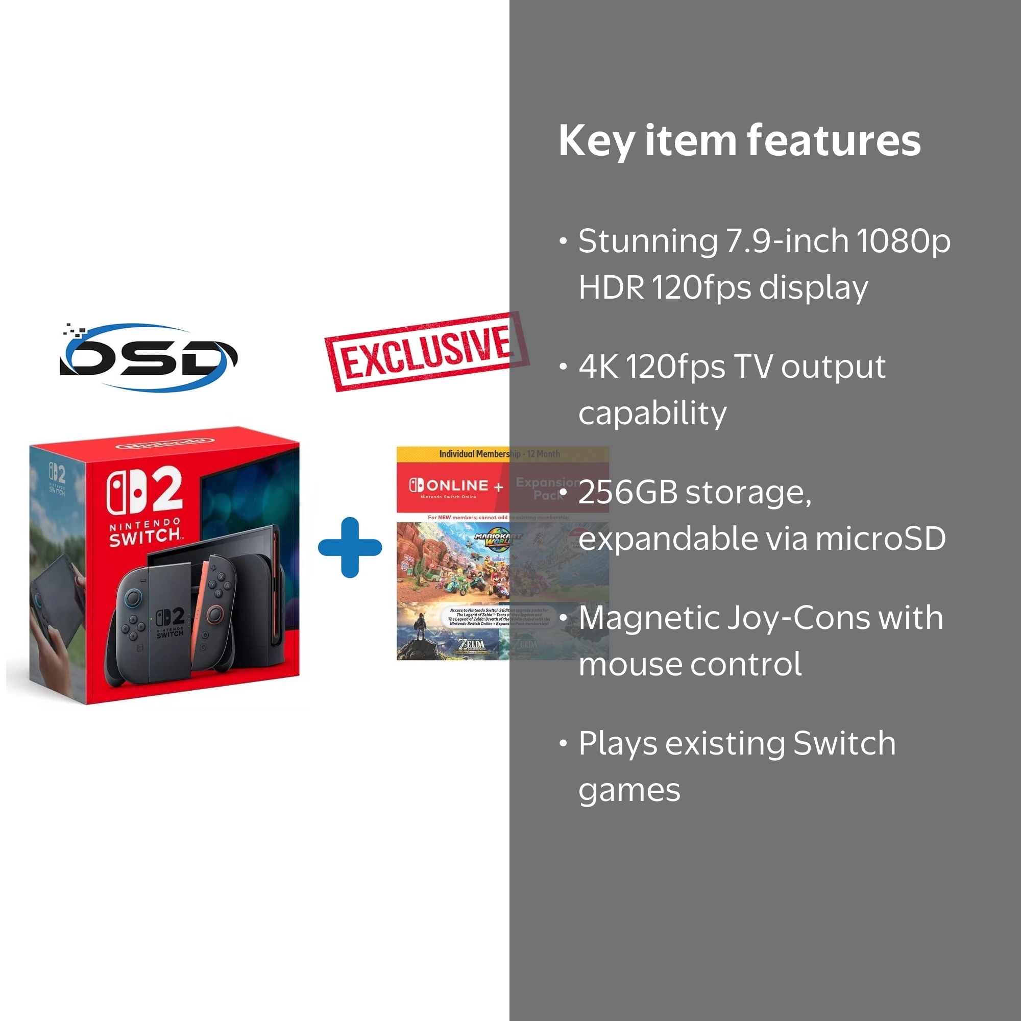 2025 Newest Nintendo Switch™ 2 System + 12 Month NSO+Expansion