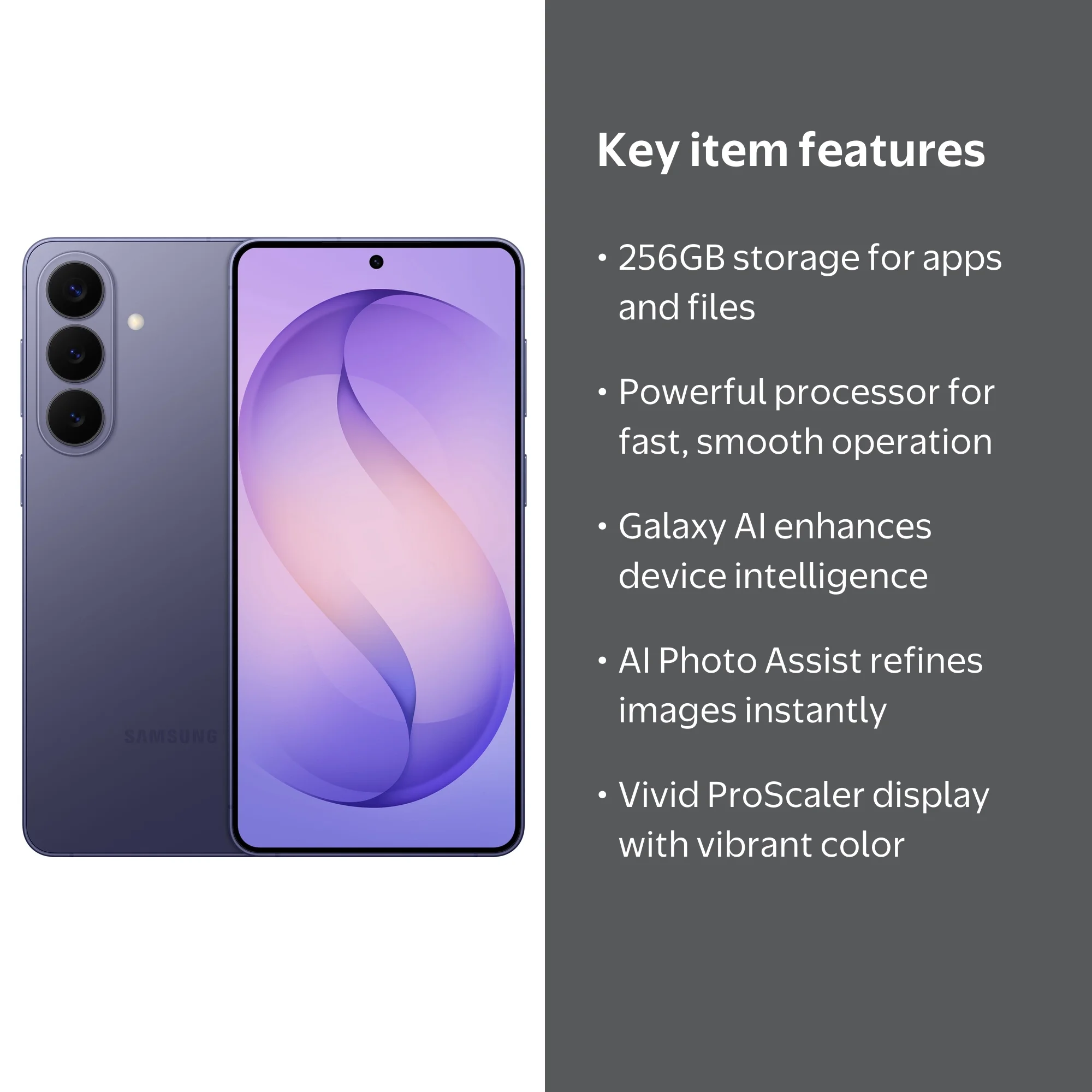 Samsung Galaxy S26+ 256GB Smartphone Unlocked, Cobalt Violet