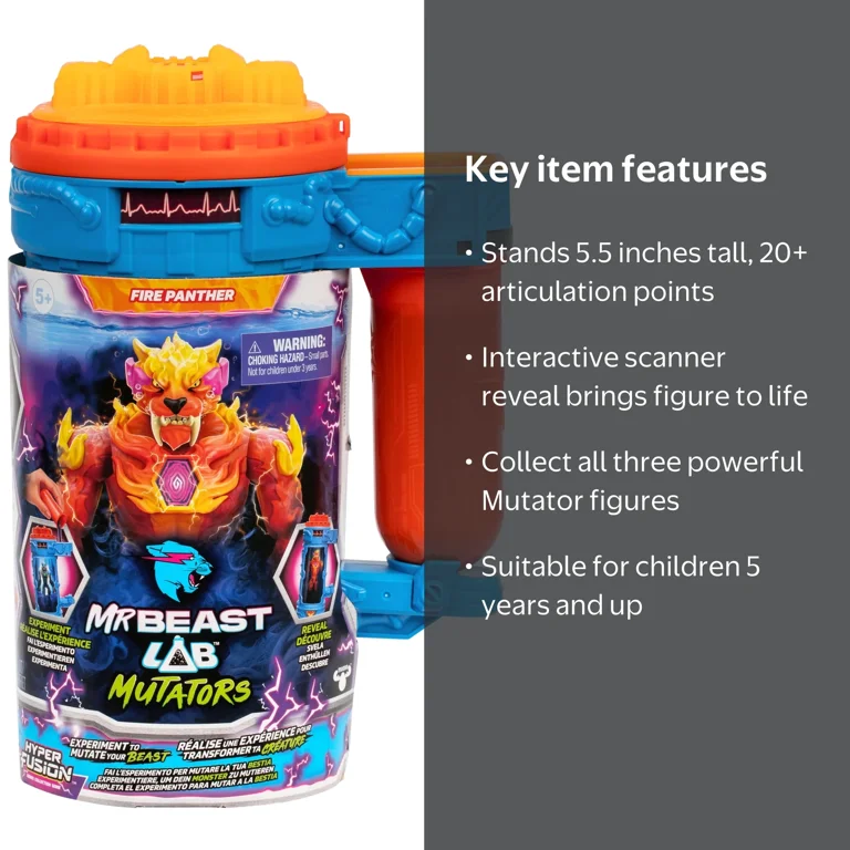 MRBEAST LAB, Hyper Fusion Mutator, Fire Panther, Ages 5+ - Walmart.com