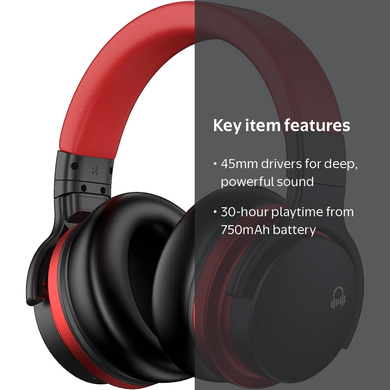 MOVSSOU E7 Active Noise Cancelling Bluetooth Headphones - 30 Hr