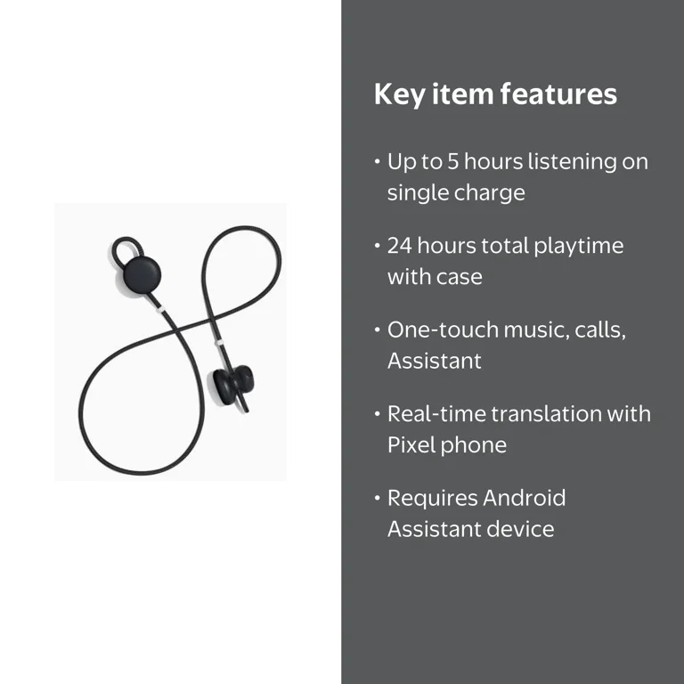 Google Pixel Buds Wireless In-Ear Headphones with USB-C, Simple