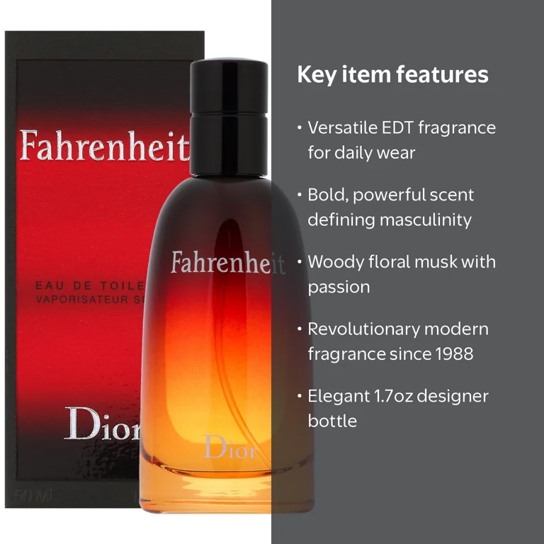 Christian Dior Fahrenheit Cologne for Men, 1.7 Oz, Woody floral