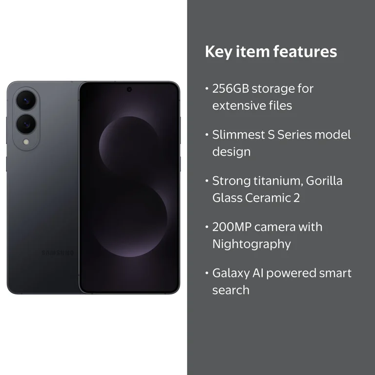 AT&T Samsung Galaxy S25 Edge 256GB Titanium Jetblack - Walmart.com
