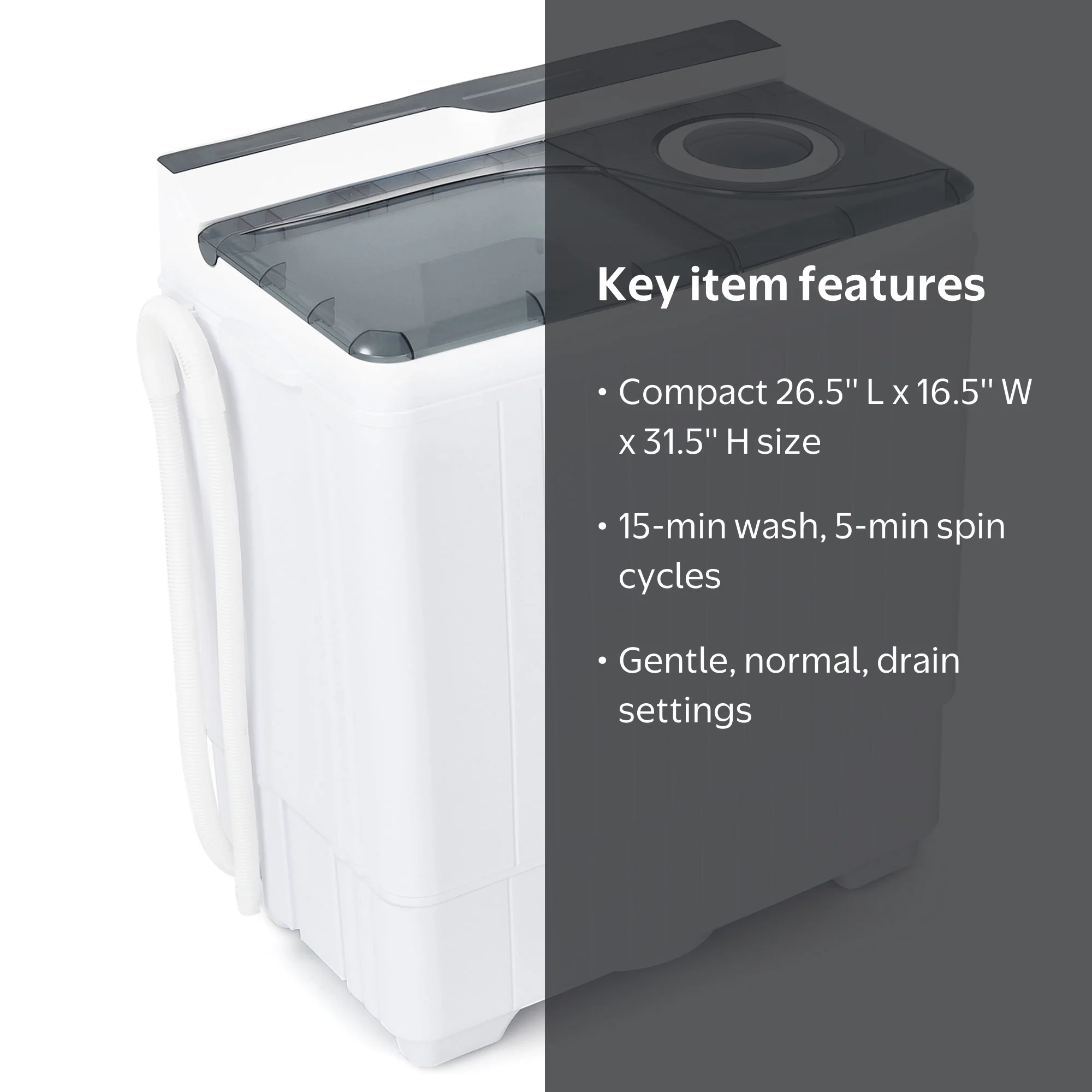 Gymax Portable Semi-automatic Washing Machine 26 lbs Twin Tub