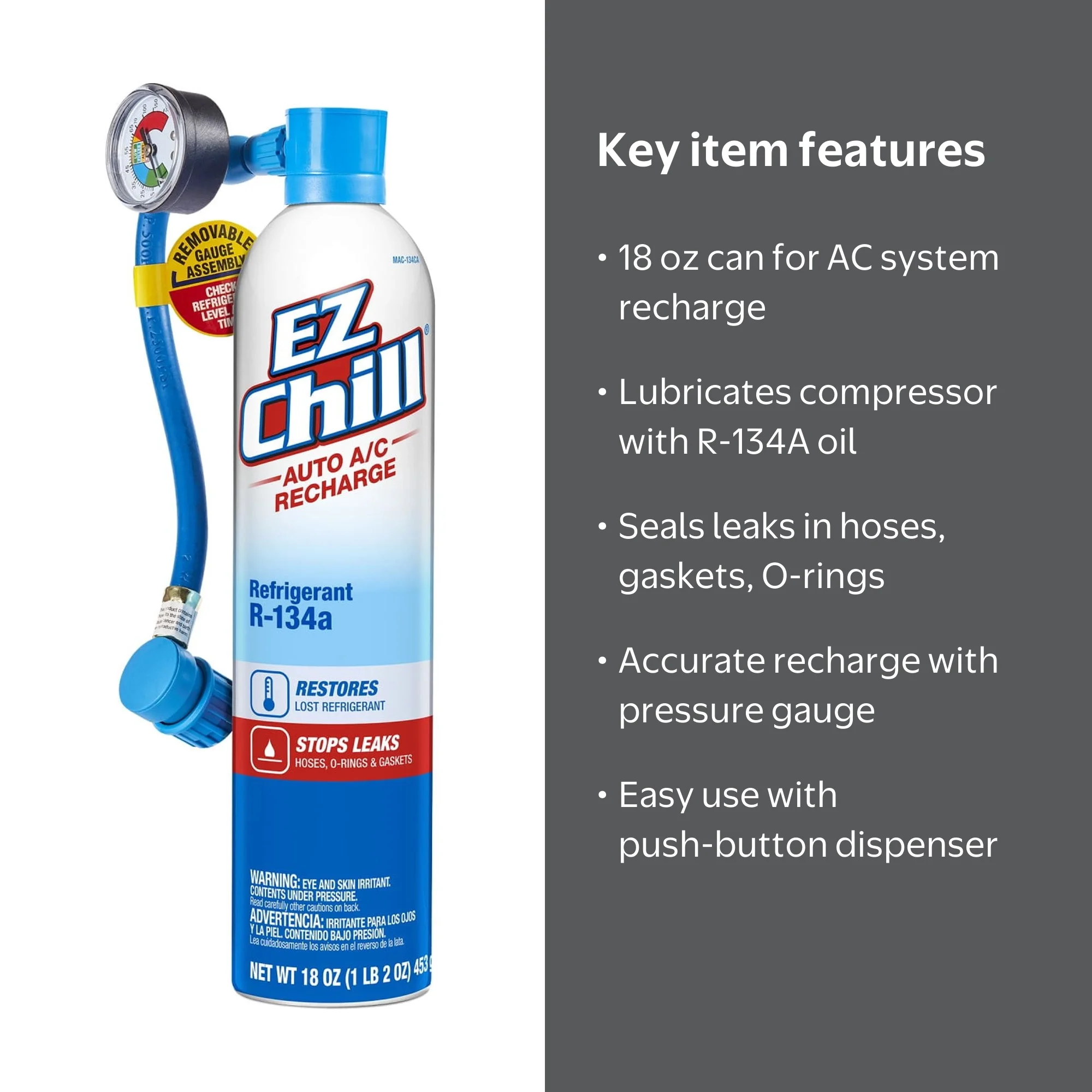 あああ EZ Chill Auto Air Conditioning R-134A Refrigerant Recharge Kit