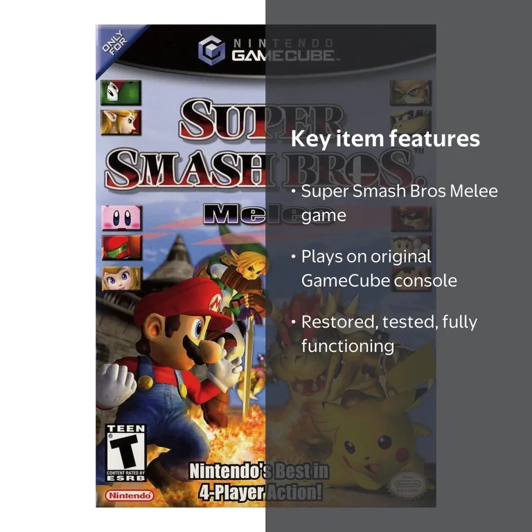 Nintendo GameCube Super Smash Bros Melee Game, 2001, Tested