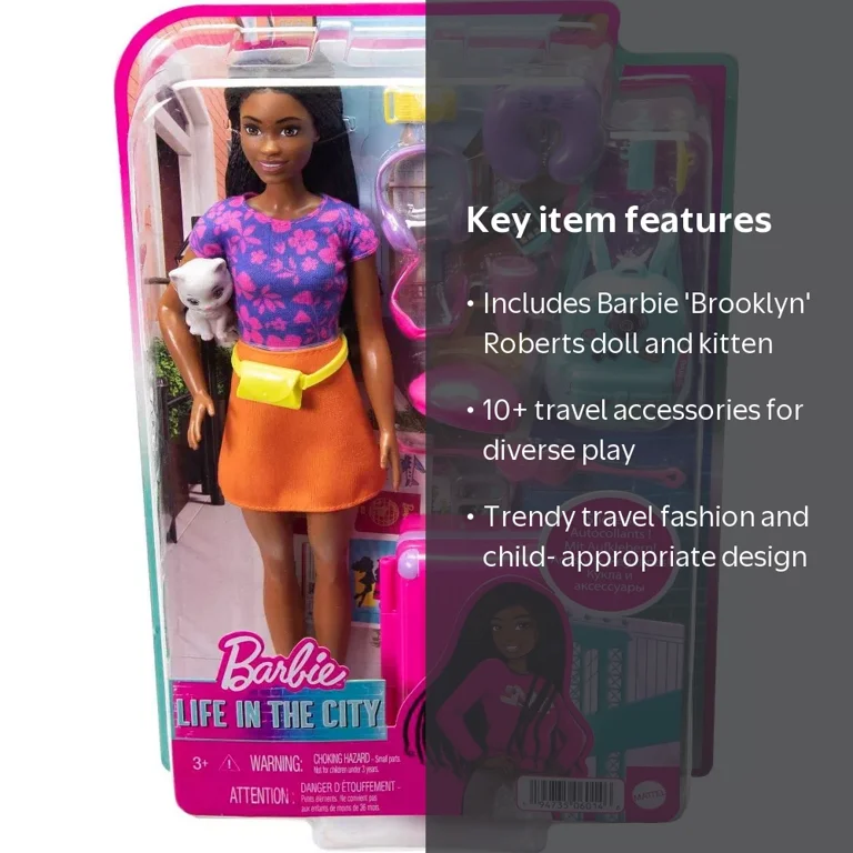 Barbie Roberts: Brooklyn Travelling Doll with Pet Kitten & 10+