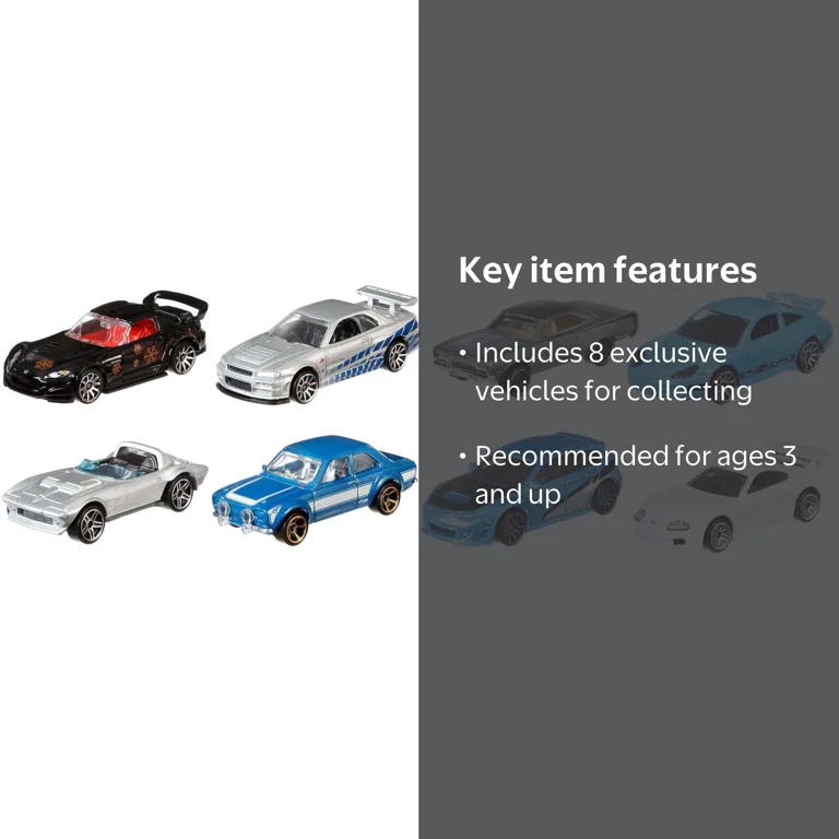 Hot Wheels Fast & Furious 8台セット Hot Wheels Fast & Furious Bundle - 8 Pack - Walmart.com