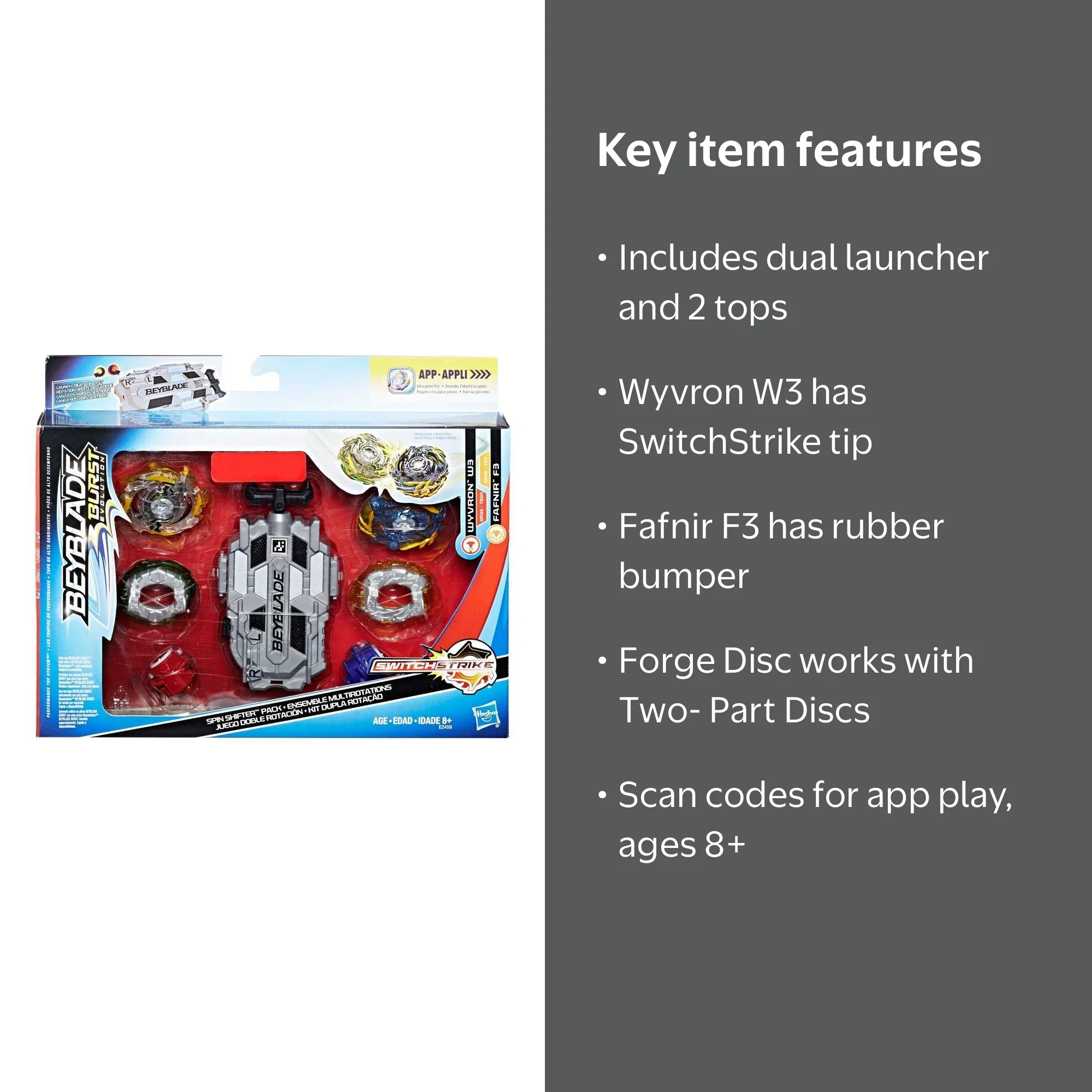 Hasbro Beyblade Evolution - Wyvron W3 and Fafnir F3 - Spin Shifter