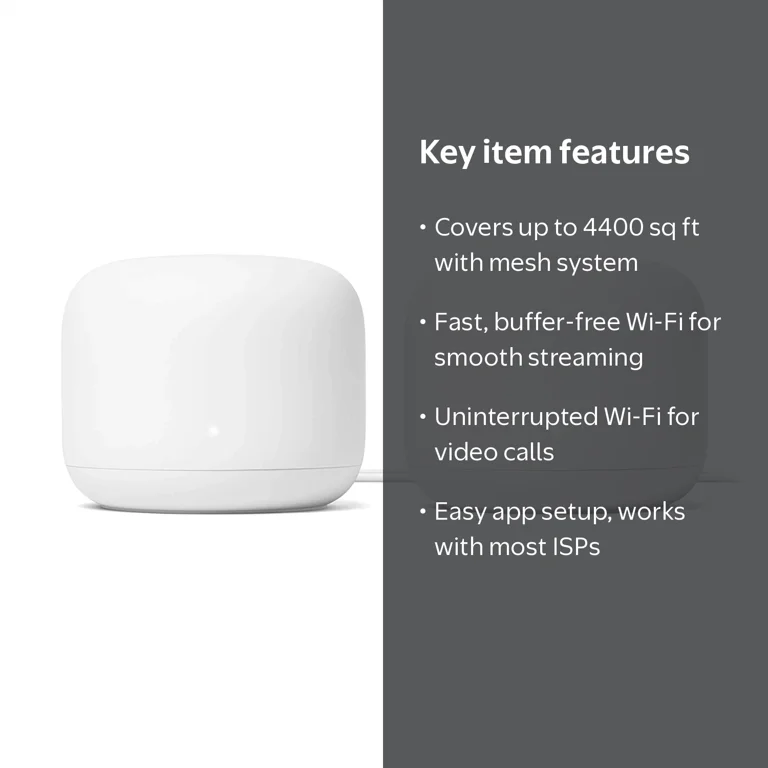 Google Nest WiFi Router 2 Pack (2nd Generation) – 4x4 AC2200 Mesh