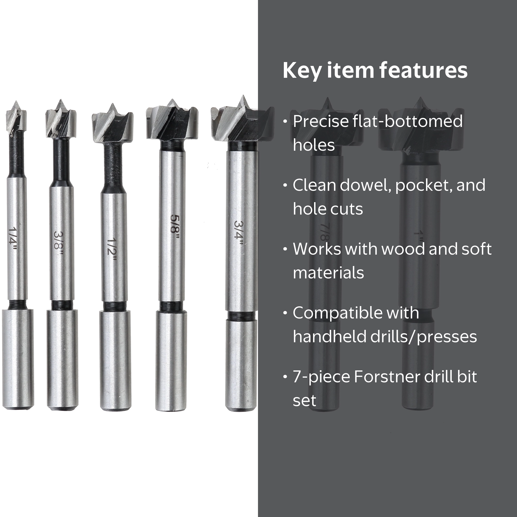 Hyper Tough 7 Piece Forstner Bit Set - Walmart.com
