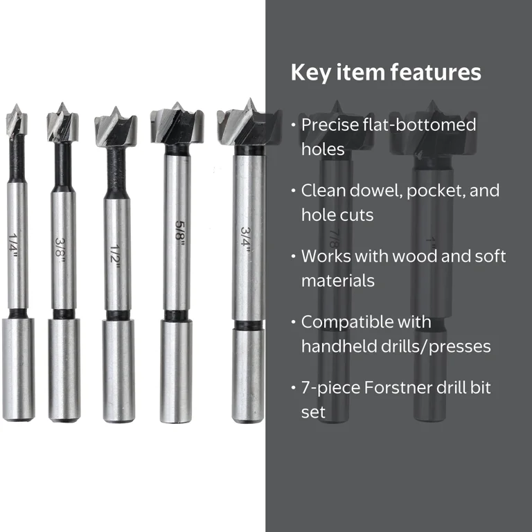Hyper Tough 7 Piece Forstner Bit Set - Walmart.com