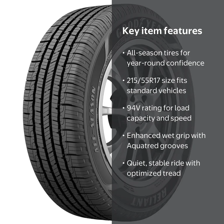 Goodyear Reliant All-Season 215/55R17 94V All-Season Tire Fits