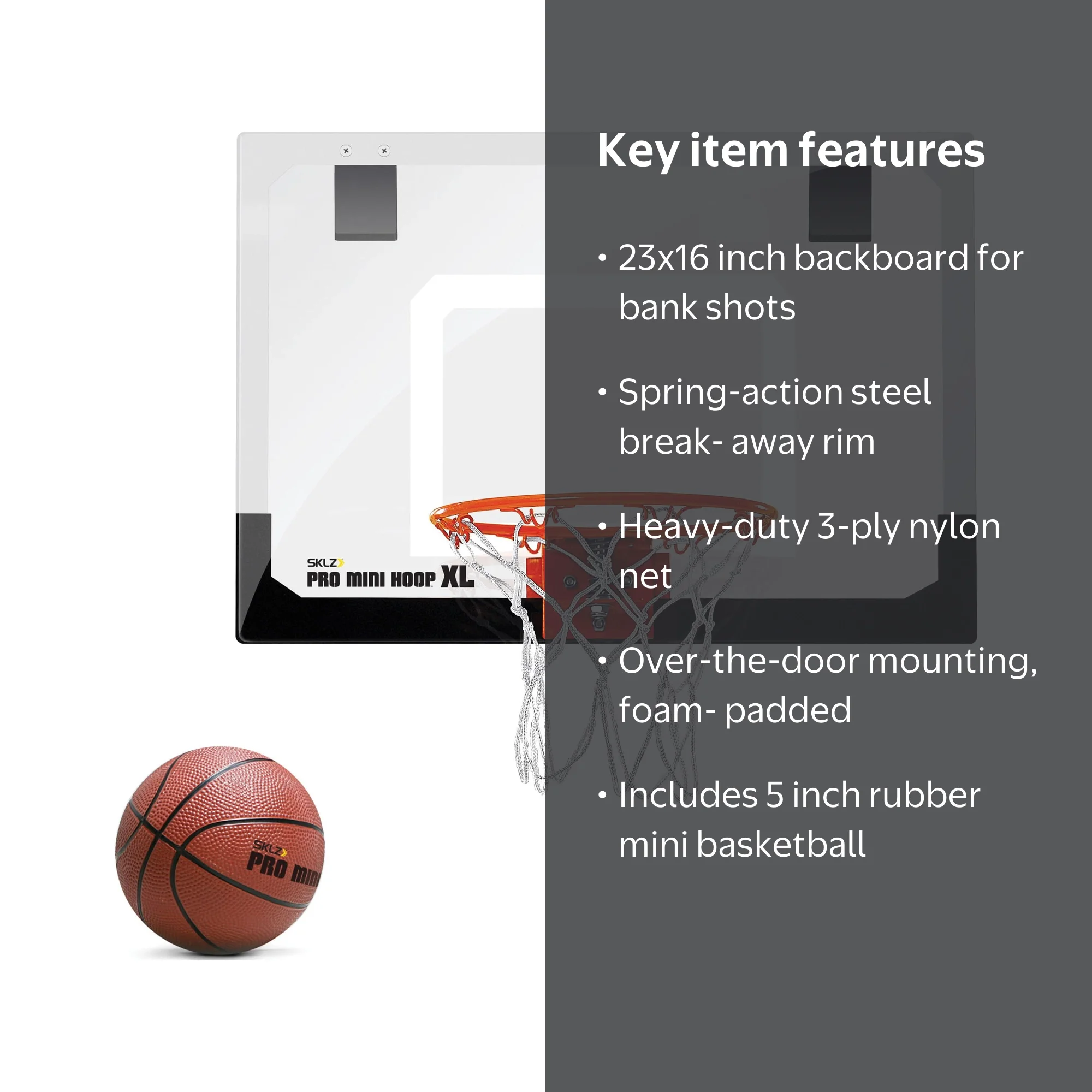 SKLZ, Mini Basketball, XL Hoop with Ball, 23