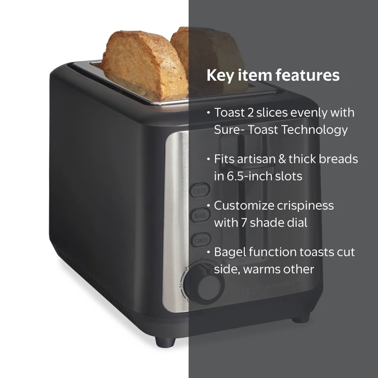 Hamilton Beach Gourmet 2 Slice Toaster, Extra Long & Wide Slots