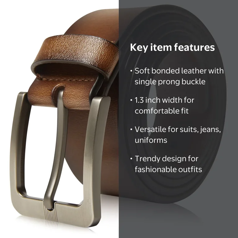 mens leather dress belts Access Accessories Genuine Belt Brown / 36/38 Try On the ‘Ugly’ Icy Silver so thats why I Size:M (36) men formal dress belt