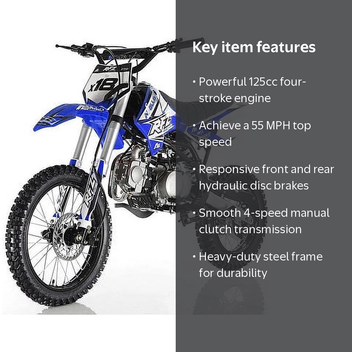 APOLLO, Dirtbike, 125cc, Manual Transmission, Blue - Walmart.com