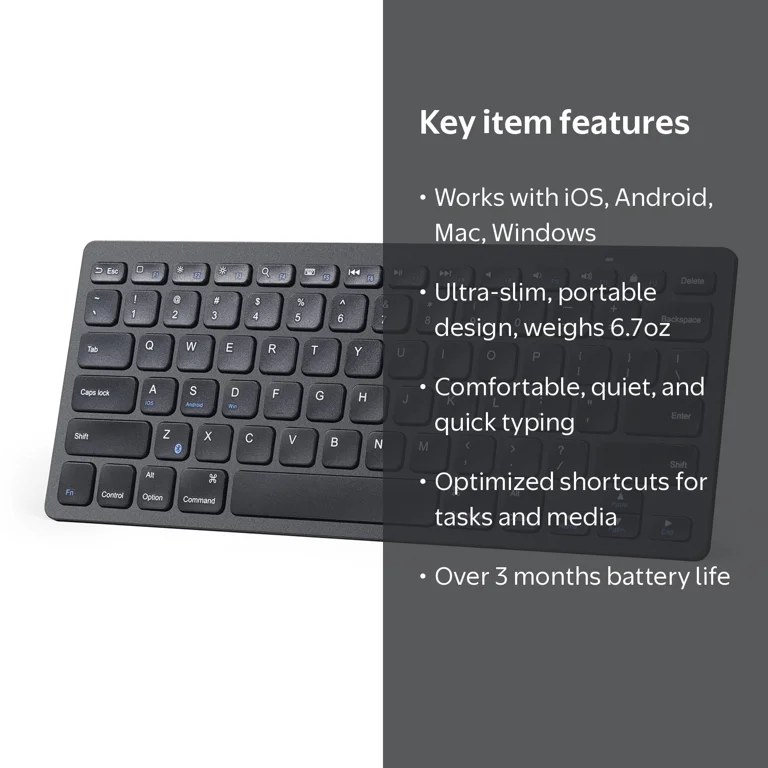 Anker Ultra Slim Profile Bluetooth Keyboard Black - Walmart.com