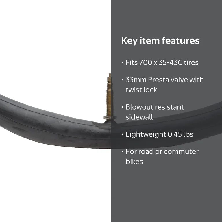 Bell, Bicycle Tube, 700 x 35/43C Presta Valve, Durable Rubber