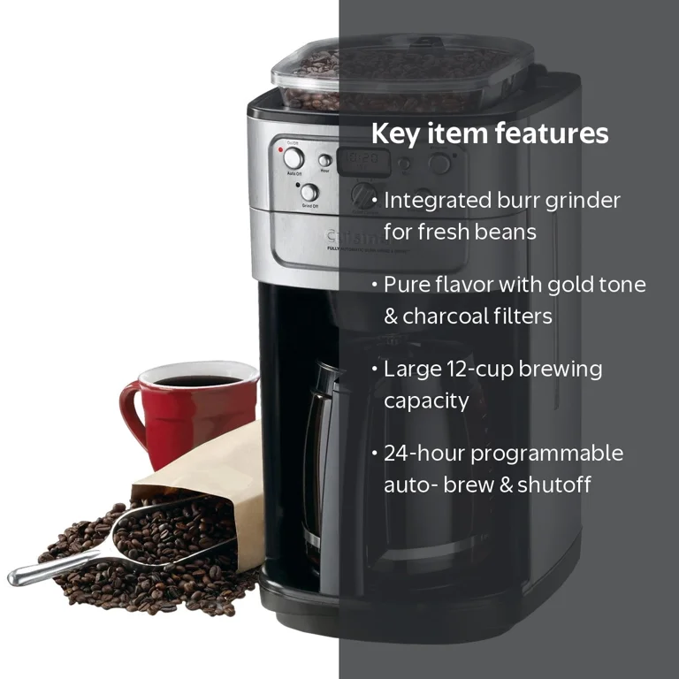 Cuisinart Grind and Brew Coffee Maker, 12 Cup Capacity with Burr