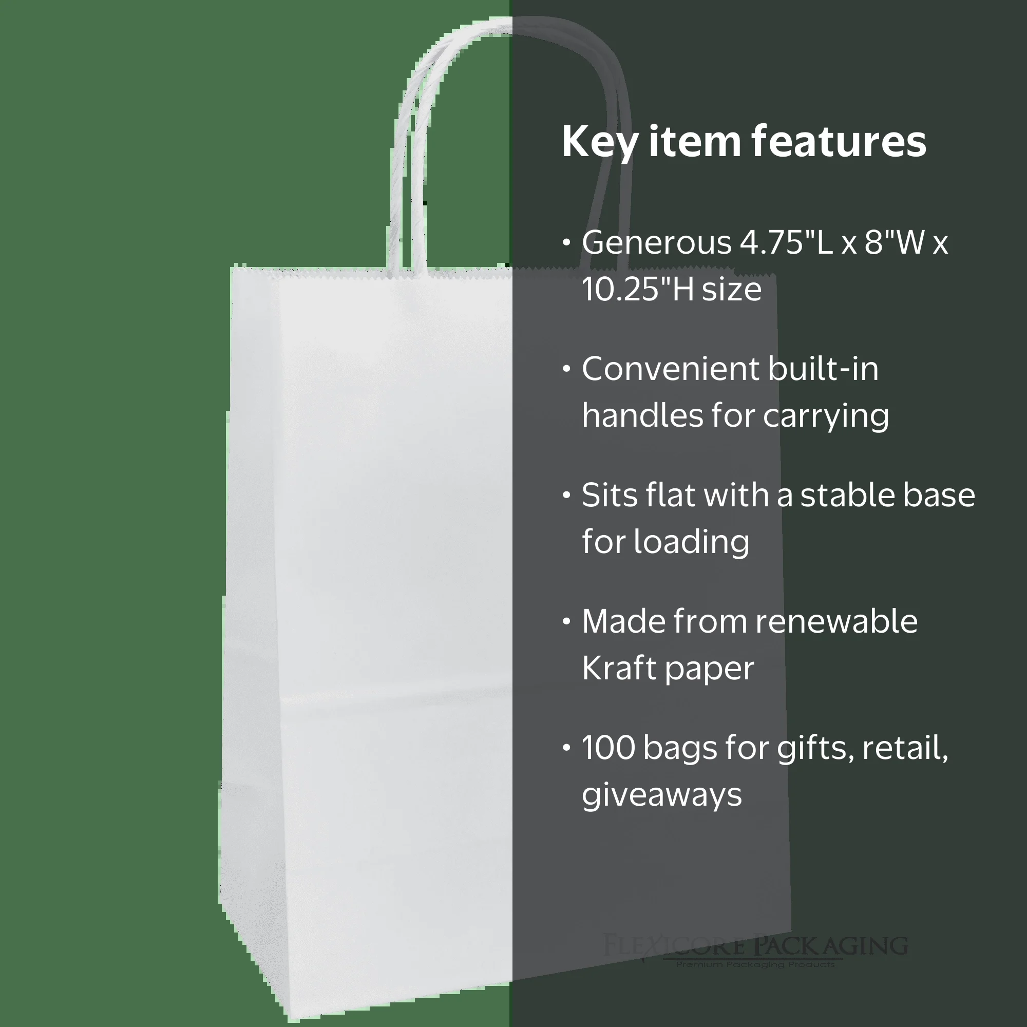 Flexicore Packaging White Gift Bags, 100 Count - Walmart.com