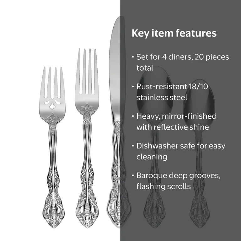 Oneida, Flatware Set, Michelangelo 20-Piece, Service for 4