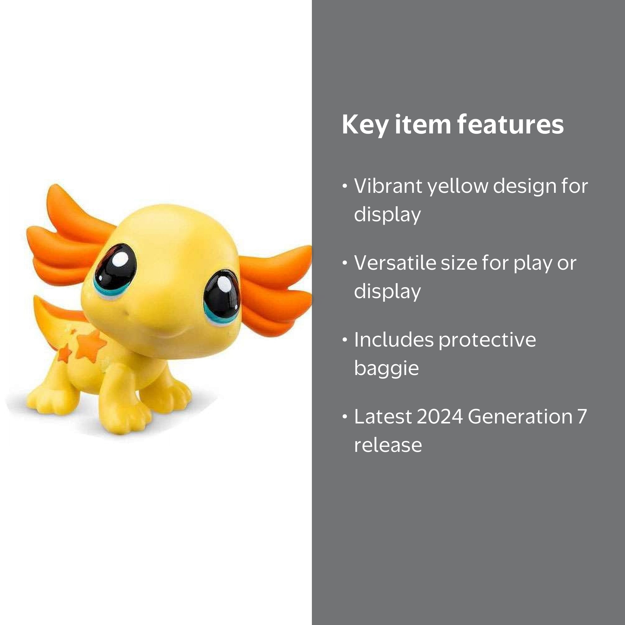 Hasbro Littlest Pet Shop 2024 Generation 7 Yellow Axolotl Mini