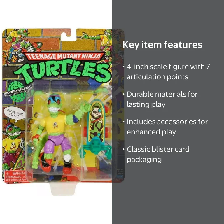 TMNT Toys: Classic Mondo Gecko Battle Shell Hero Figurine