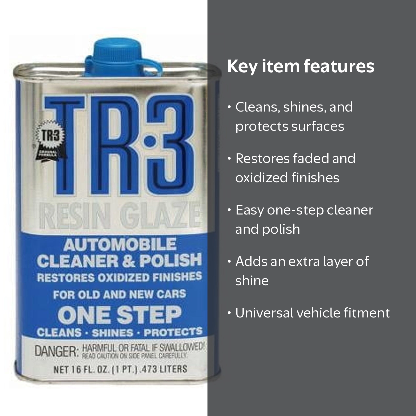Blue Magic TR3 Resin Glaze, 1-Step Cleaner Polish, Restores