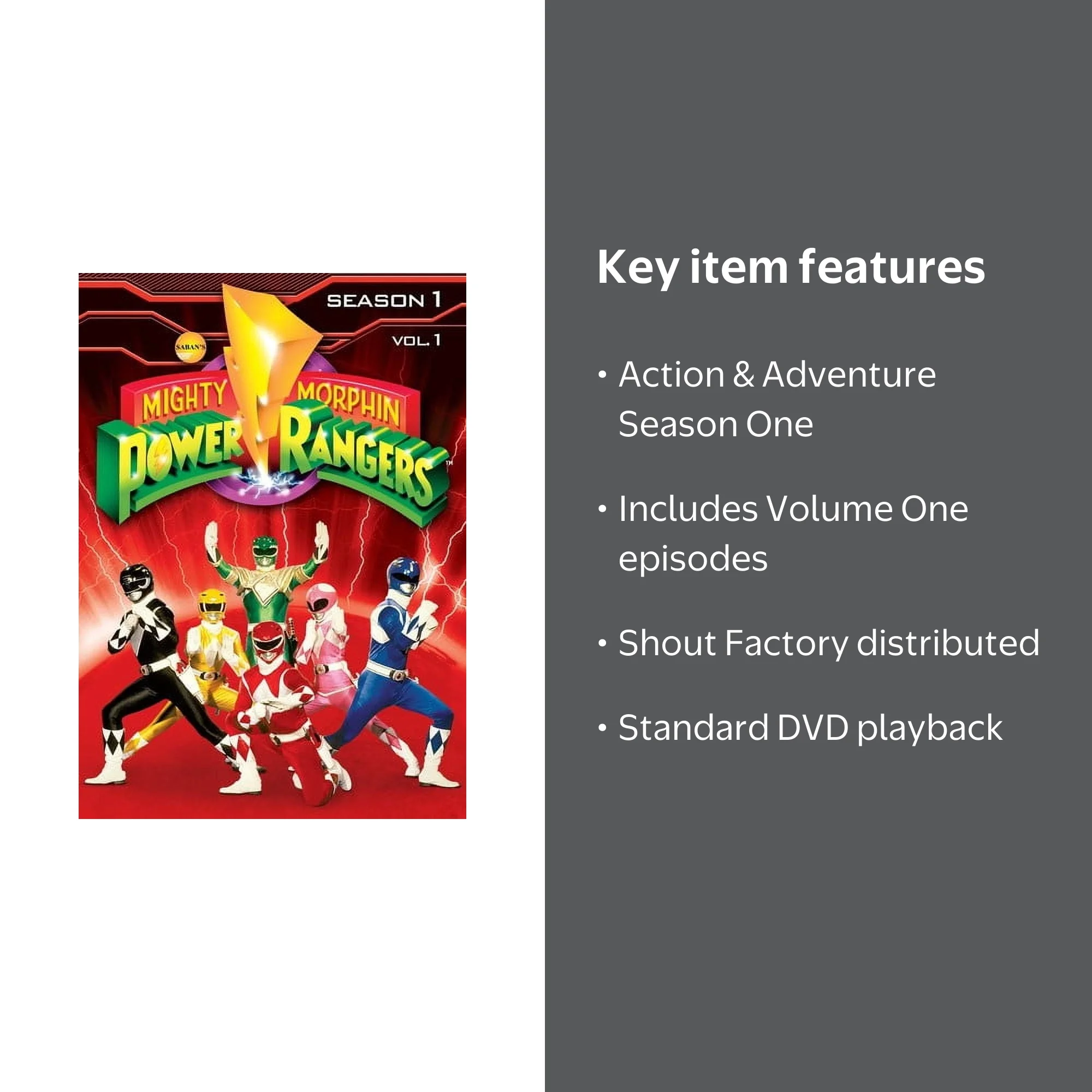 Mighty Morphin Power Rangers: Season One, Volume One (DVD), Shout