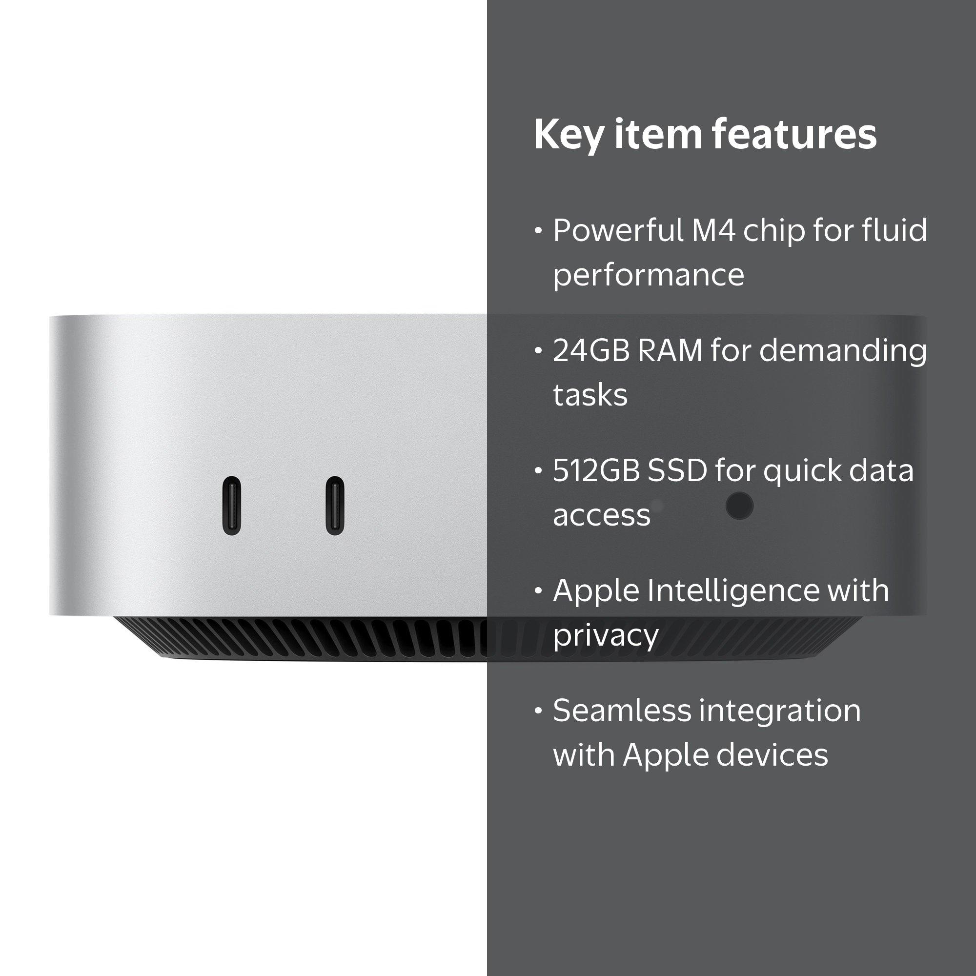 Apple, Mac mini Desktop Computer, MCYT4LL/A, 24 GB, 512 GB SSD