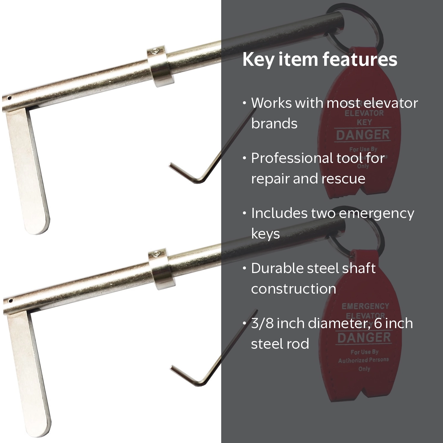 2 Pack Emergency Key Elevator Door Key for Door Elevator
