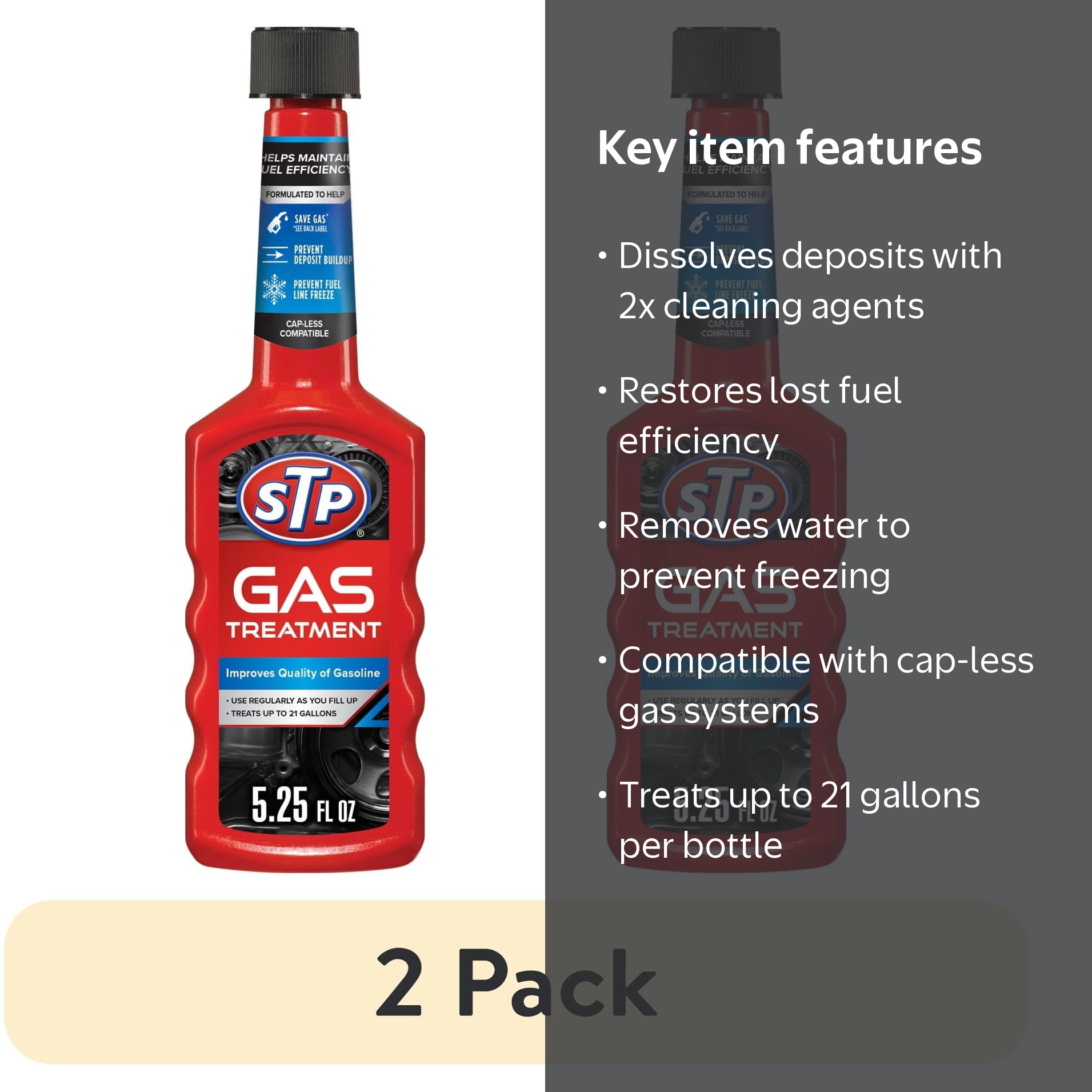 2 pack) STP Super Concentrated Gas Treatment 5.25 fl oz