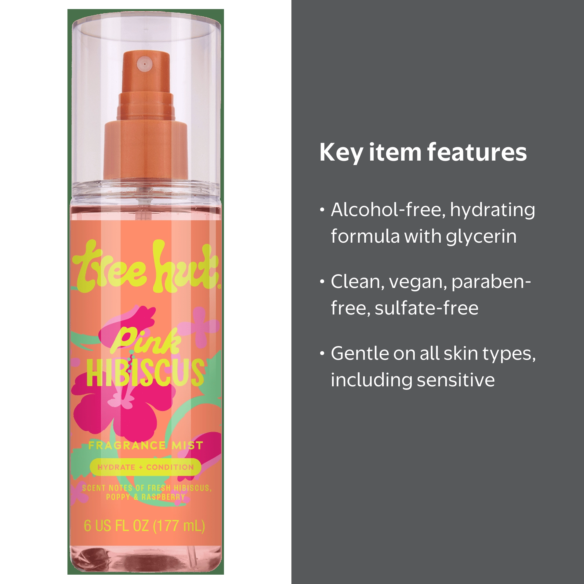 Tree Hut Pink Hibiscus Hydrating Fragrance Mist, 6 fl oz - Walmart.com