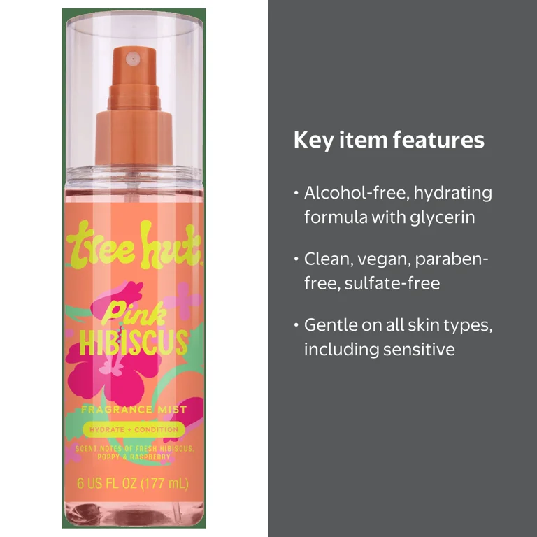 Tree Hut Pink Hibiscus Hydrating Fragrance Mist, 6 fl oz - Walmart.com
