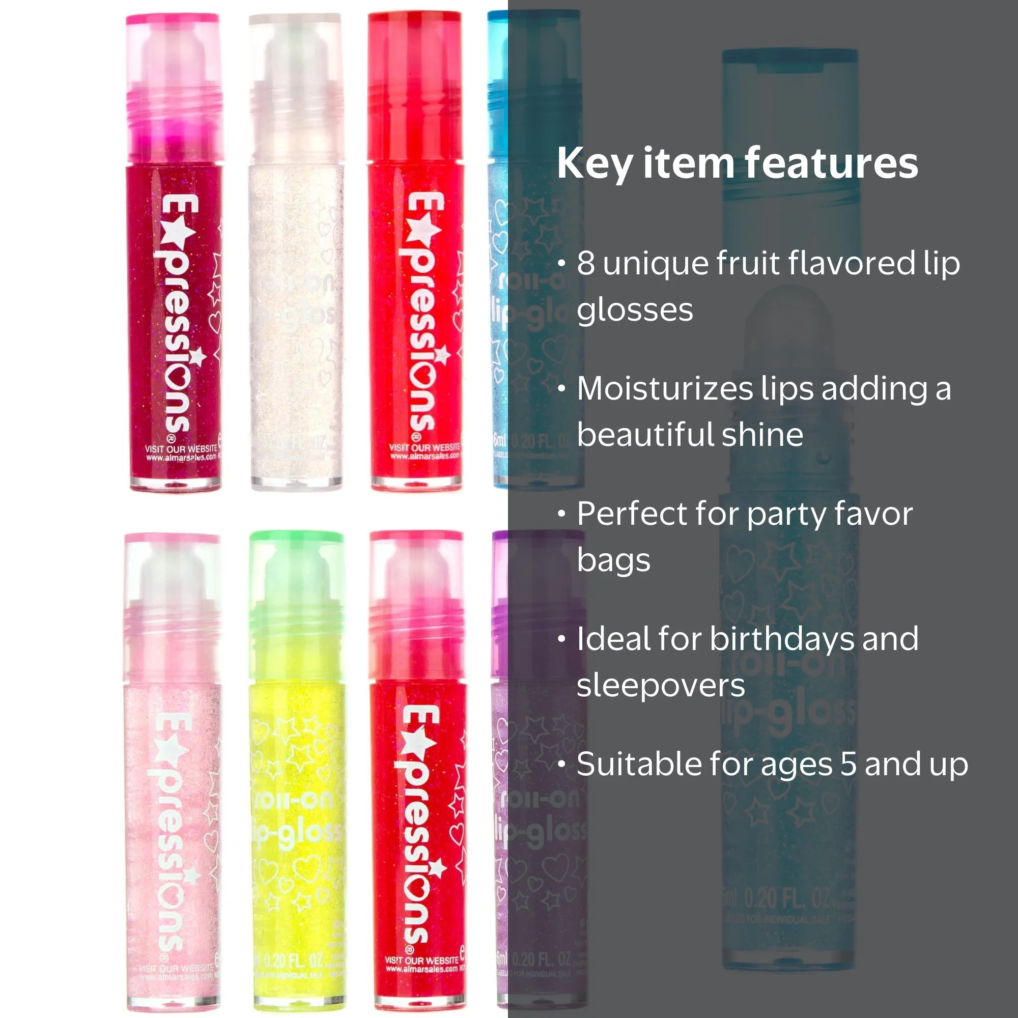 Almar Sales Assorted Color Lip Gloss Canisters Party Favors 8