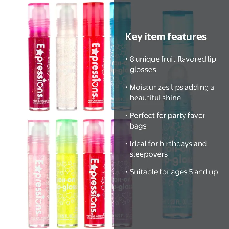 Almar Sales Assorted Color Lip Gloss Canisters Party Favors 8