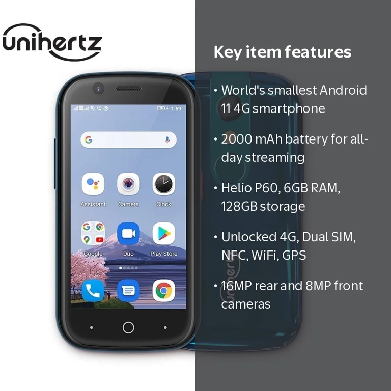 Unihertz Jelly 2 Smallest Android 11 4G Unlocked Smartphone 6GB