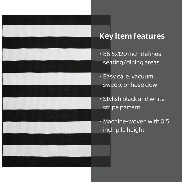 Free Shipping! Better Homes & Gardens 7' x 10' Black and White
