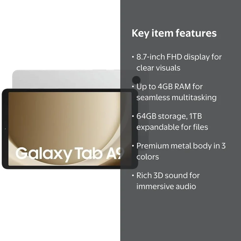 Samsung Galaxy Tab A9 8.7-inch FHD Tablet, 64GB, Android, Wi-Fi